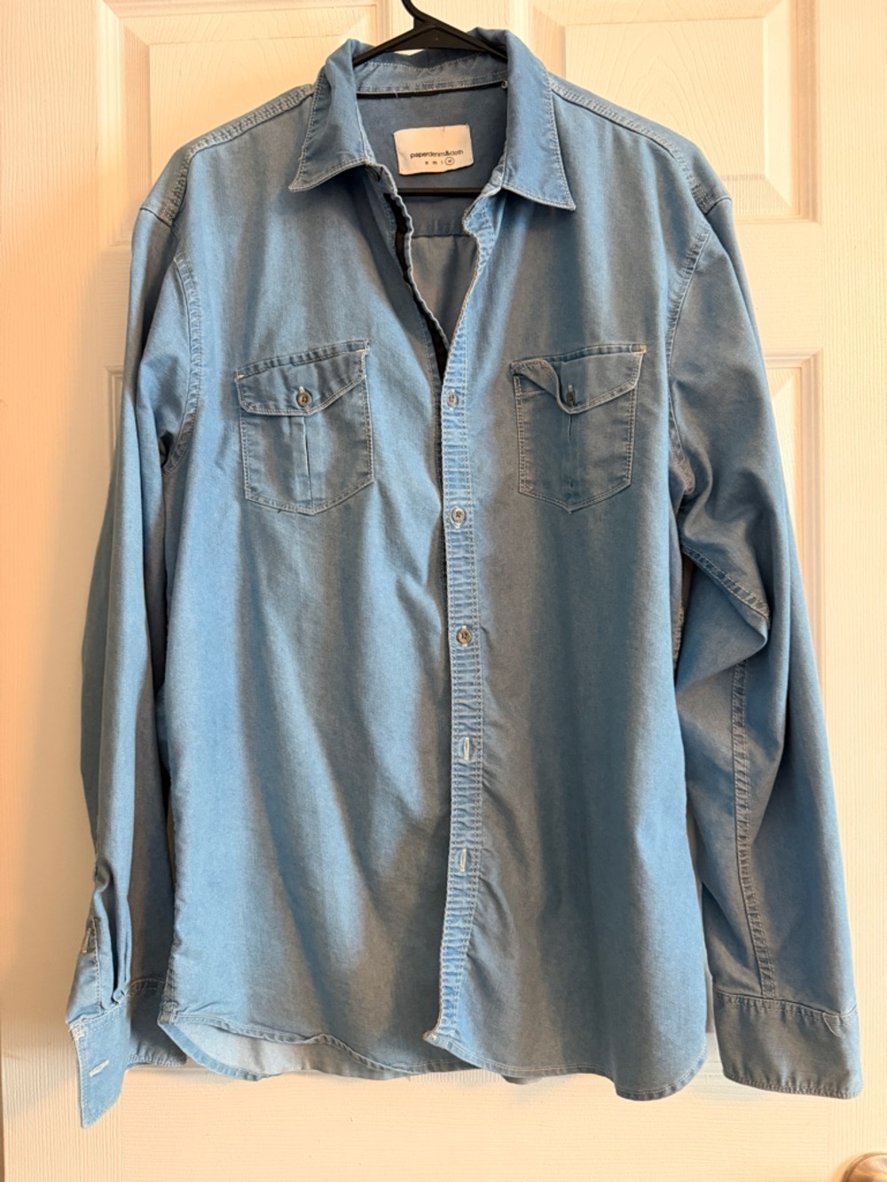 Paper Denim & Cloth faded blue denim shirt